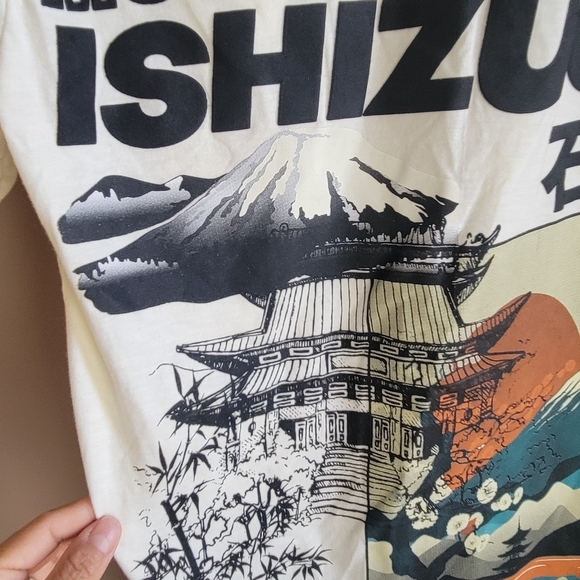 GSTR Men's Tokyo JPN Mountain Graphic Print Ivory Shirt Size S Made In Peru - Picture 5 of 11